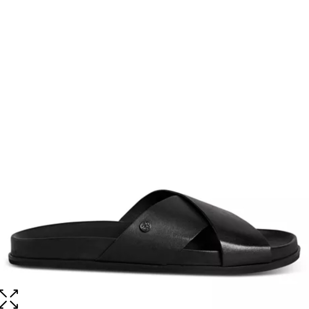 Ted Baker Oscarr Cross Front Black Leather Sandals | Men’s size 7